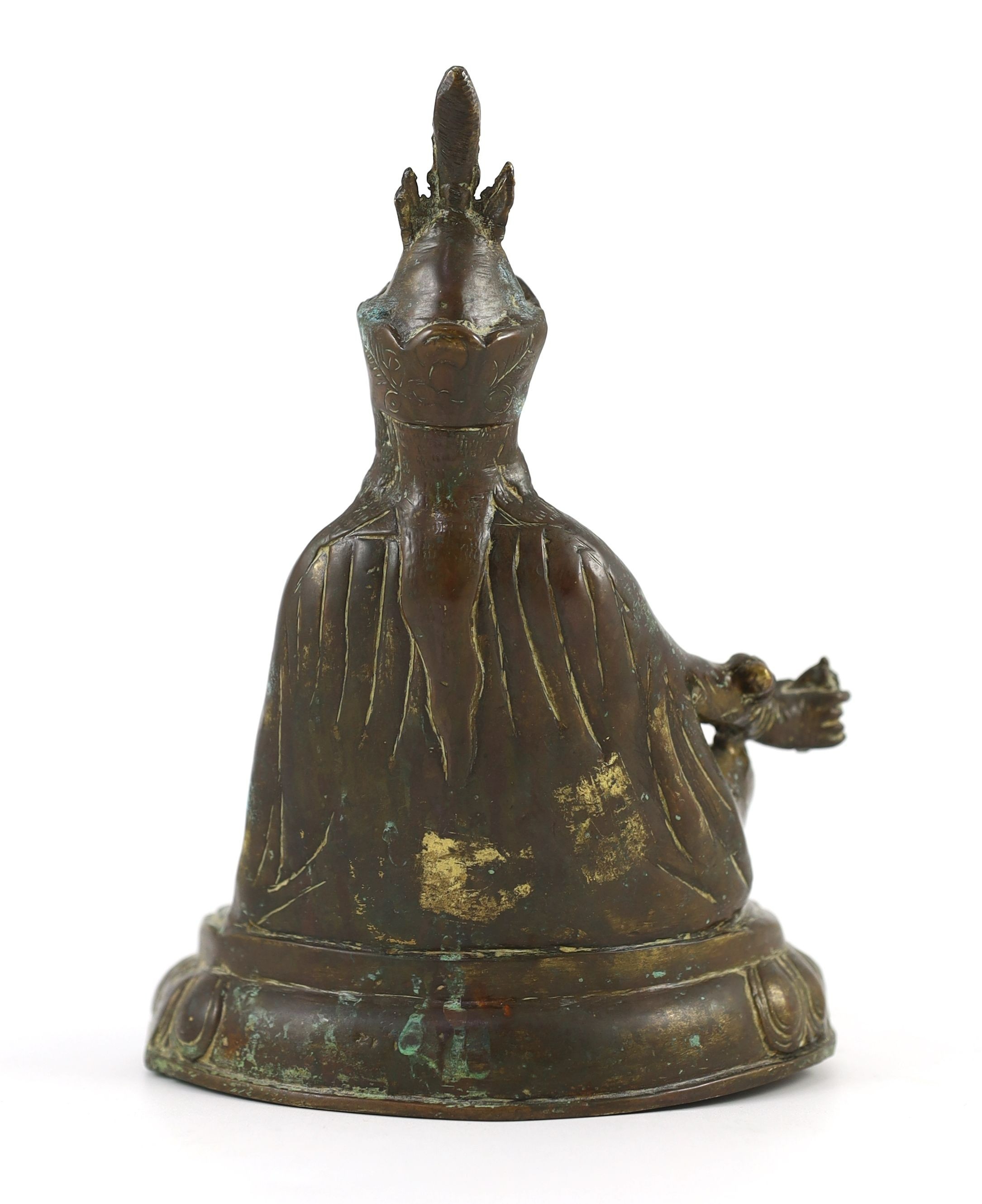 A Nepalese bronze figure of a Bodhisattva, possibly Vajrasattva, 18.5 cm high